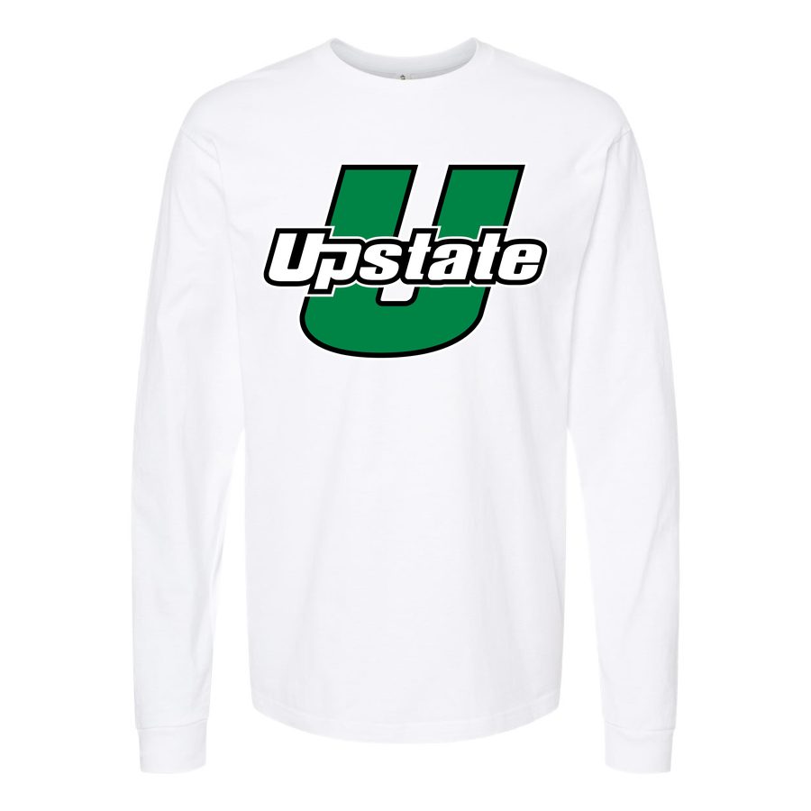Men's USC Upstate Spartans Logo Long sleeves Cotton Blend T-Shirt - White