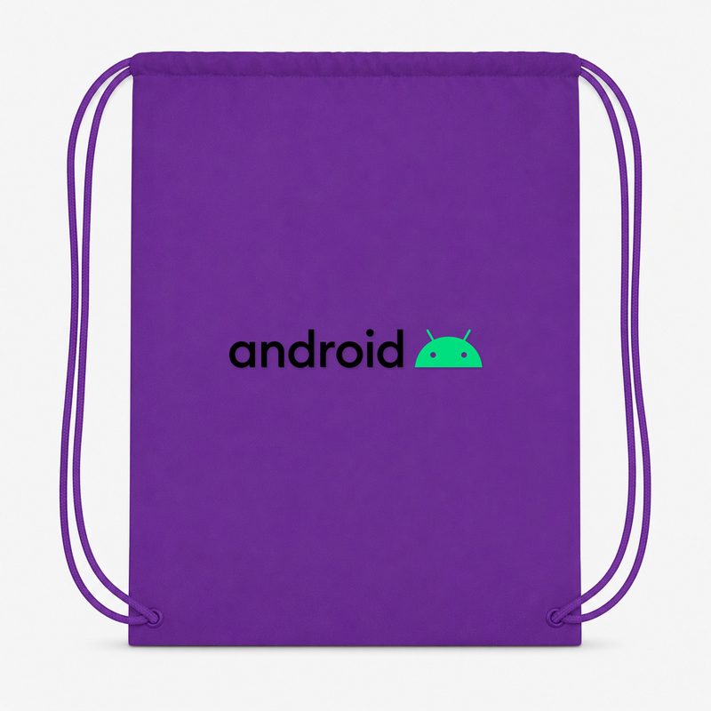 Android Drawstring Bag - Purple