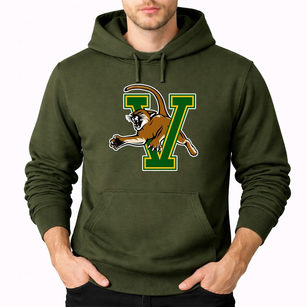 Men's Vermont Catamounts Pullover Hoodie - Army Green