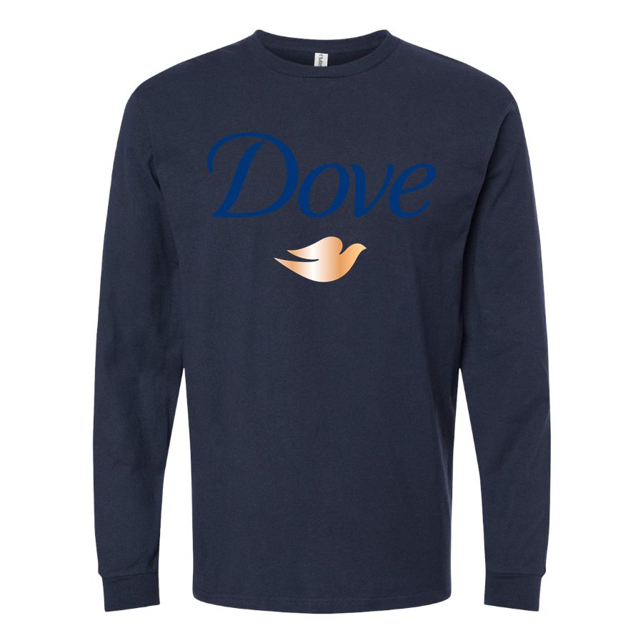 Men's Dove-logo-1536x864 Long sleeves Cotton Blend T-Shirt - Navy