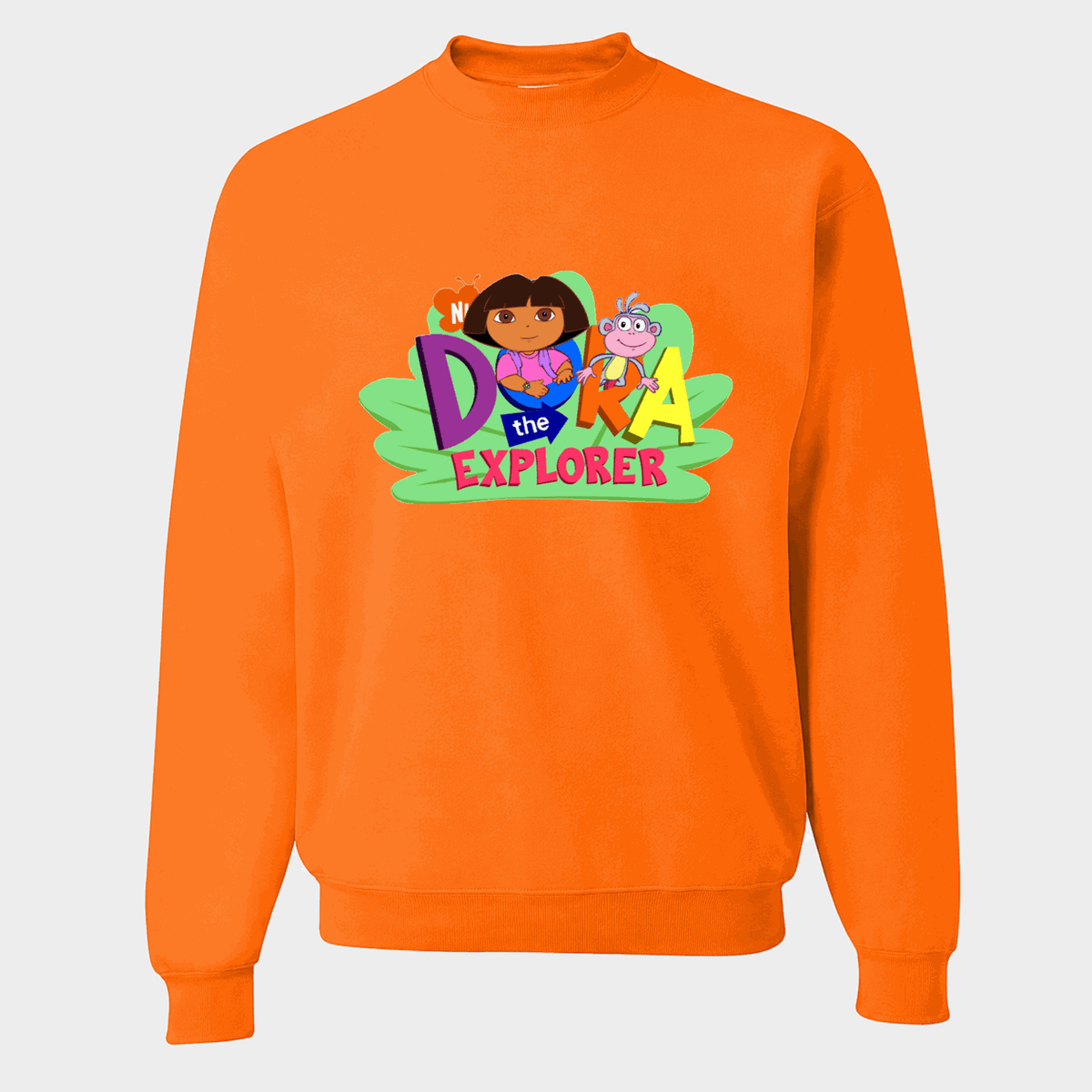Men's Dora the Explorer Crewneck Sweatshirt - Orange