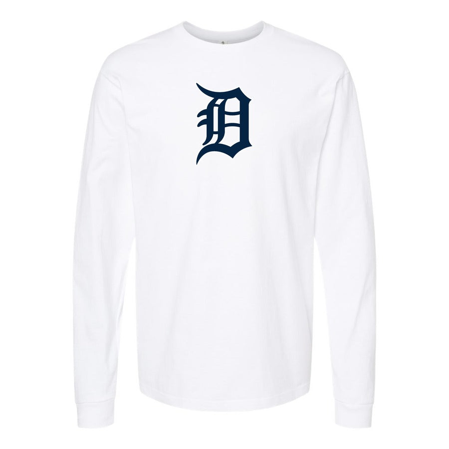 Men's Detroit Tigers Long sleeves Cotton Blend T-Shirt - White