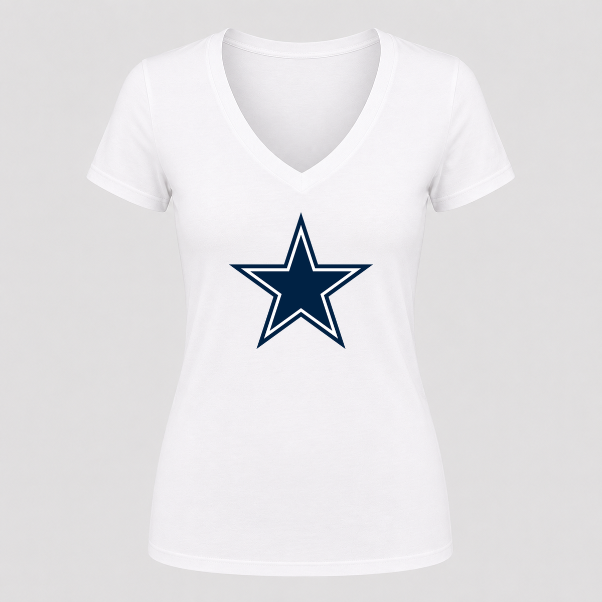 Women's Dallas Cowboys V Neck T-Shirt in white