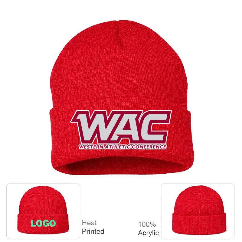 Western Athletic Conference Red Beanie Hat