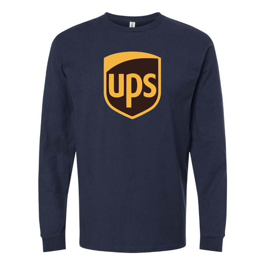 Men's UPS-removebg-preview Long sleeves Cotton Blend T-Shirt - Navy