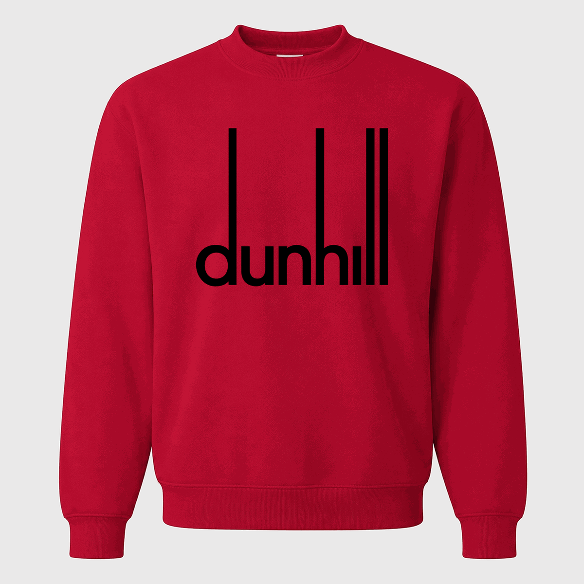 Men's Dunhill Black Logo Crewneck Sweatshirt - Red