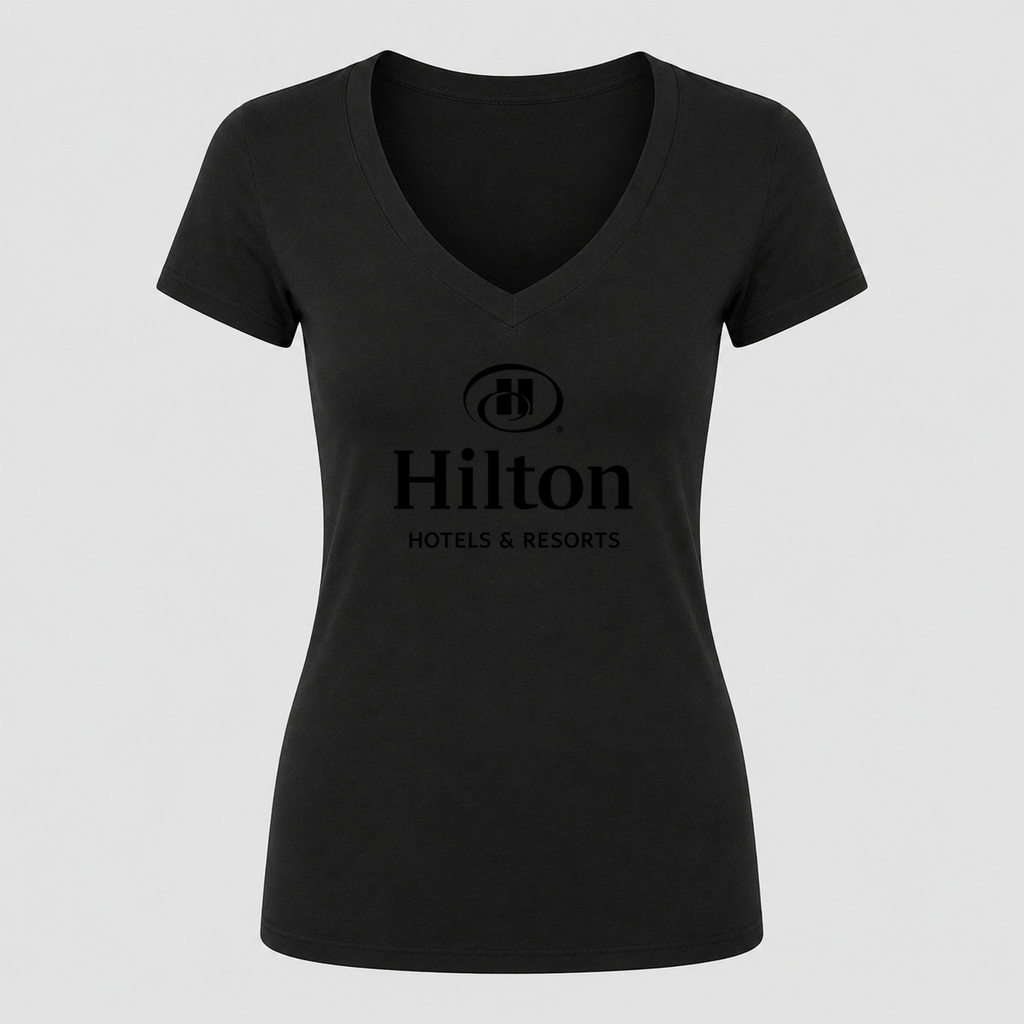 Women's Hilton V Neck T-Shirt in black