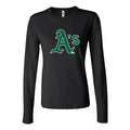 Women's Oakland Athletics Long Sleeve T-Shirt - Black
