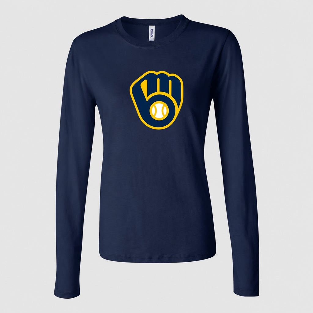 Women's Milwaukee Brewers Long Sleeve T-Shirt - Navy