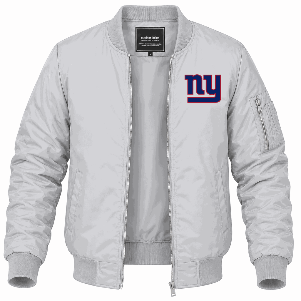 Men's New York Giants Lightweight Bomber Jacket - Gray