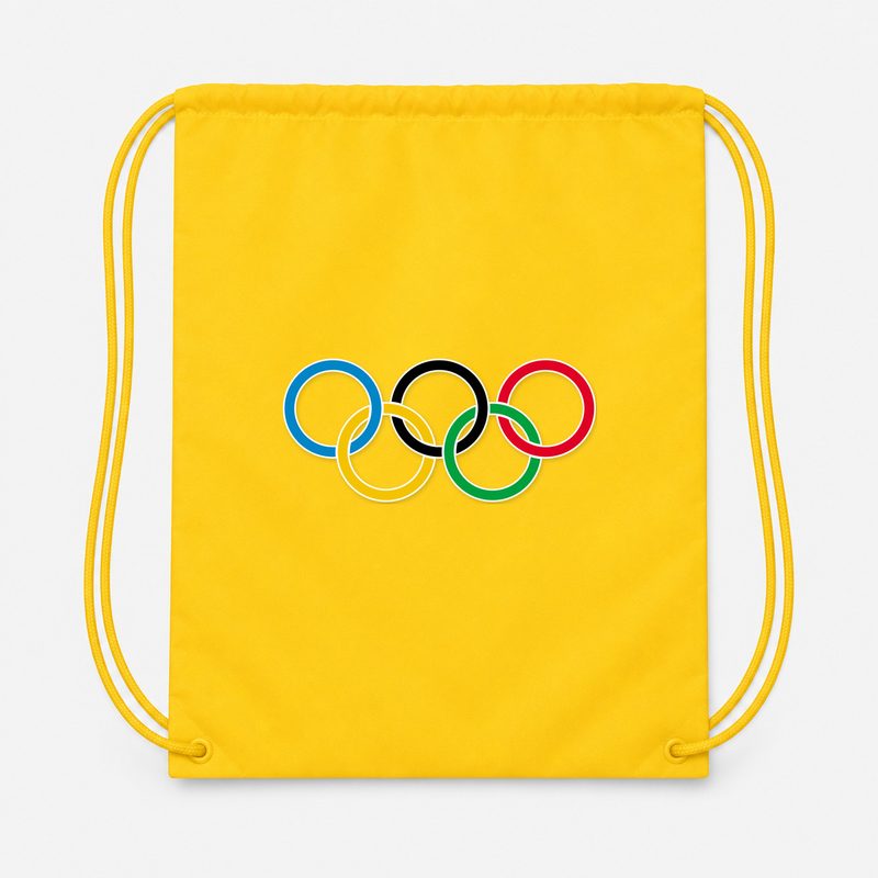 Olympic Ring BK Drawstring Bag - Yellow