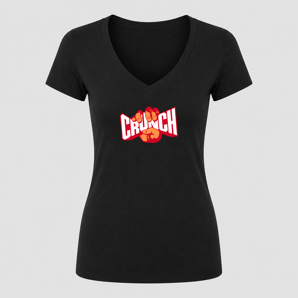 Women's Crunch Fitness V Neck T-Shirt in black