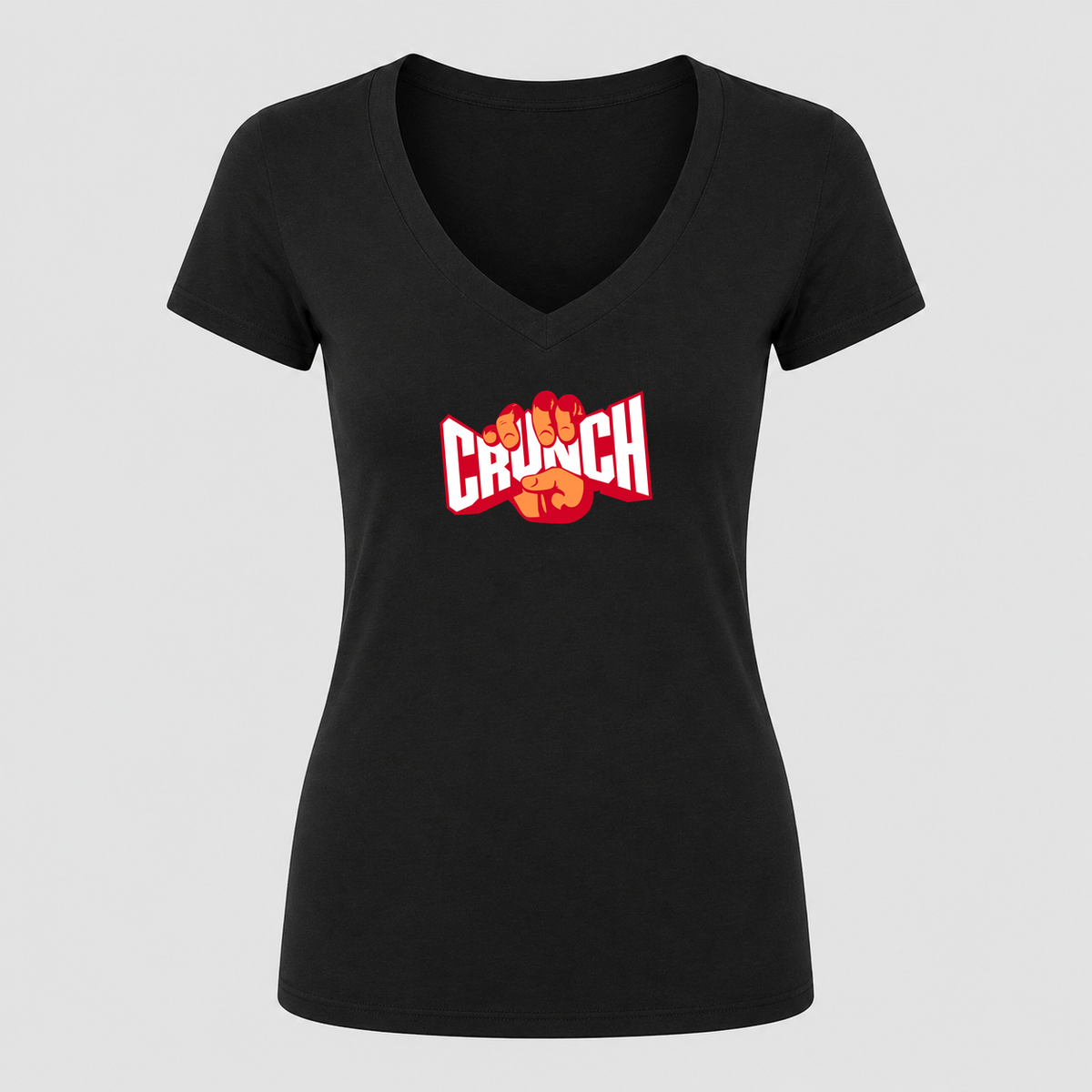 Women's Crunch Fitness V Neck T-Shirt in black