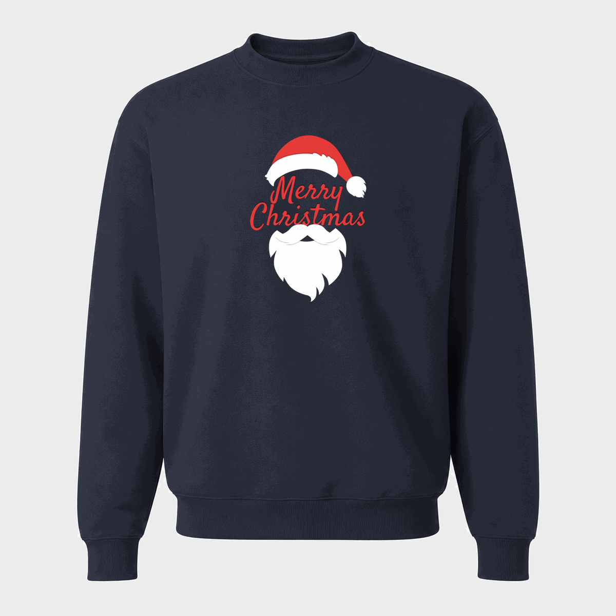 Men's Merry Christmas Santa Crewneck Sweatshirt - Navy