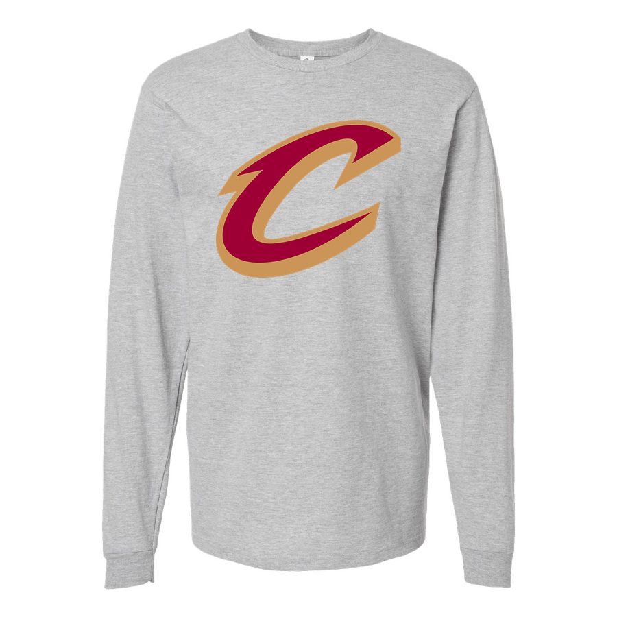 Men's Cleveland Cavaliers Long sleeves Cotton Blend T-Shirt - Gray