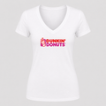 Women's Dunkin’ Donuts V Neck T-Shirt in white
