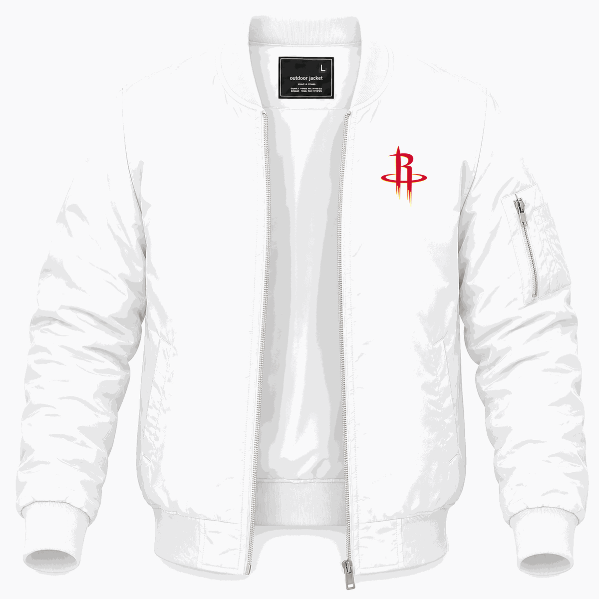 Men's Houston Rockets Lightweight Bomber Jacket - White