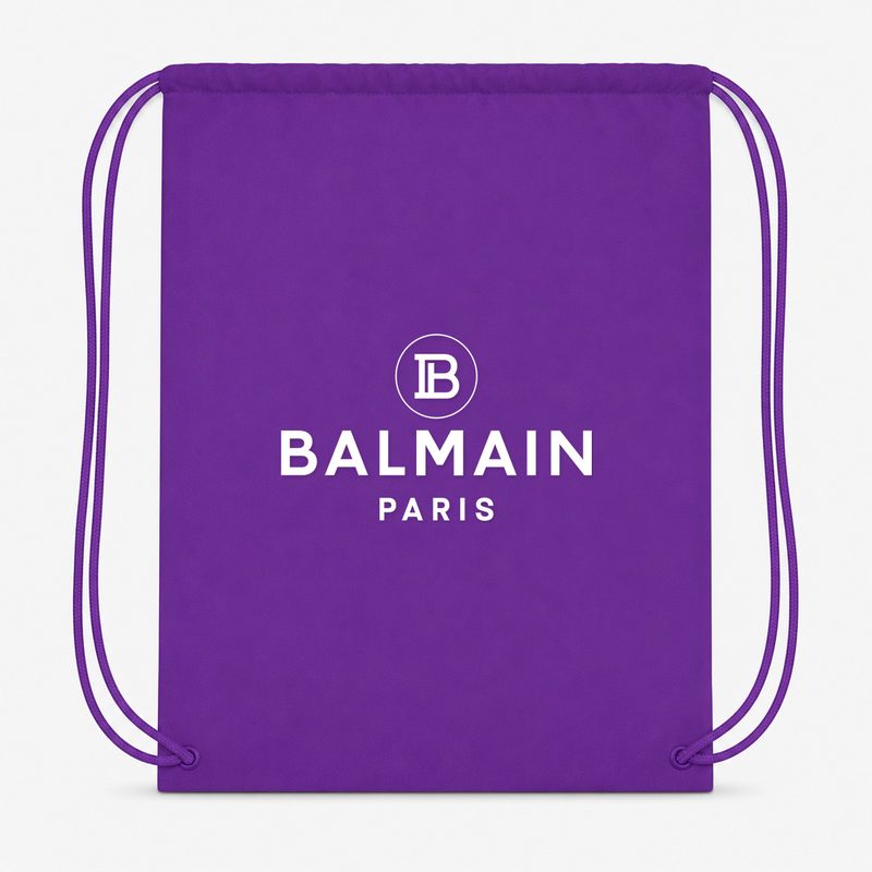 Balmain Paris White Drawstring Bag - Purple