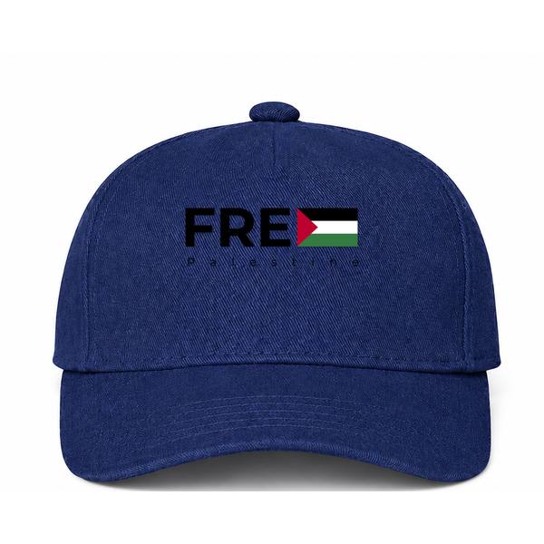 Free Palestine Black Logo Navy Dad Baseball Cap Hat