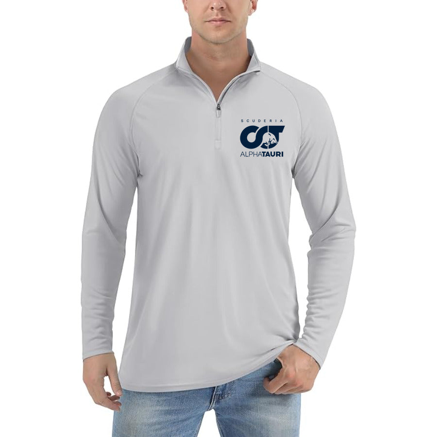 Scuderia AlphaTauri quarter-zip athletic shirt in Light Gray