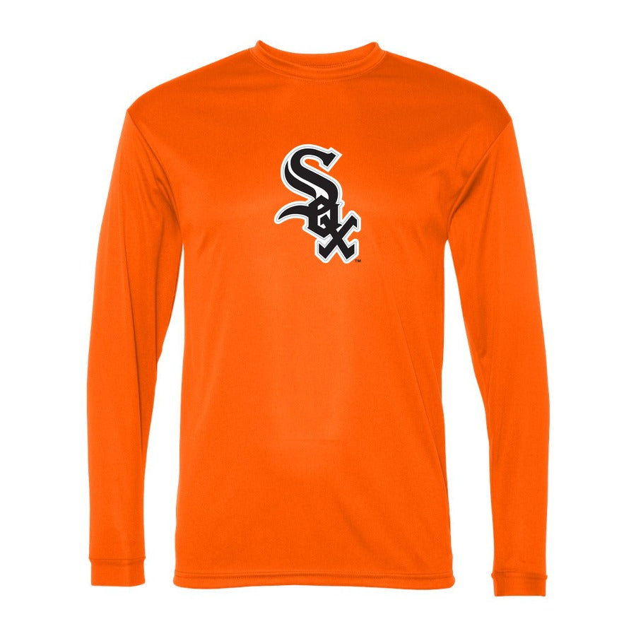 Men's Chicago White Sox Polyester Long Sleeve T-Shirt - Orange