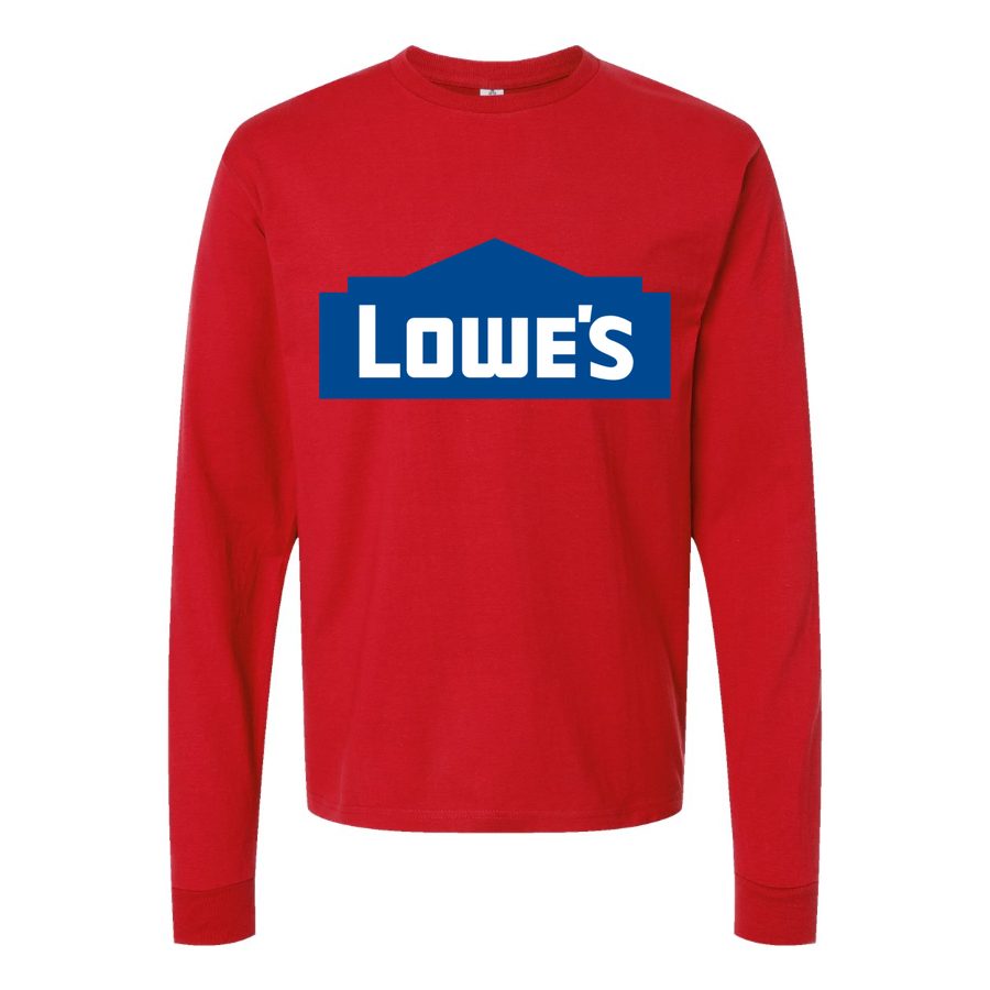 Men's Lowes-logo-500x281-min Long sleeves Cotton Blend T-Shirt - Red
