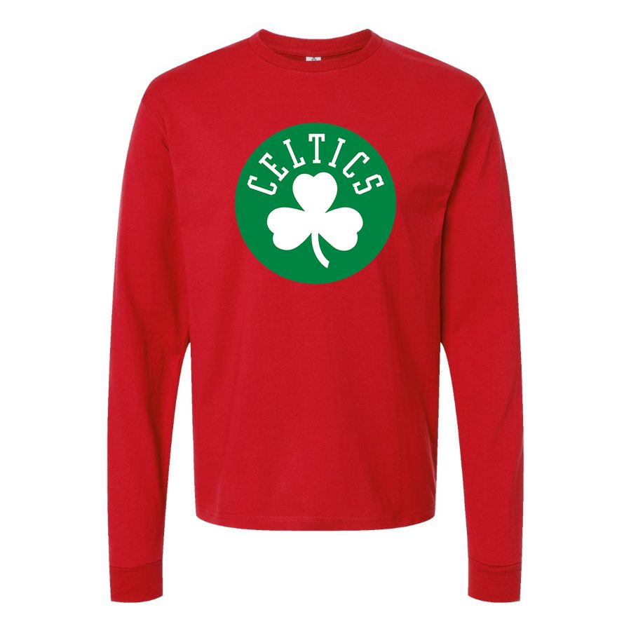 Men's Boston Celtics Long sleeves Cotton Blend T-Shirt - Red