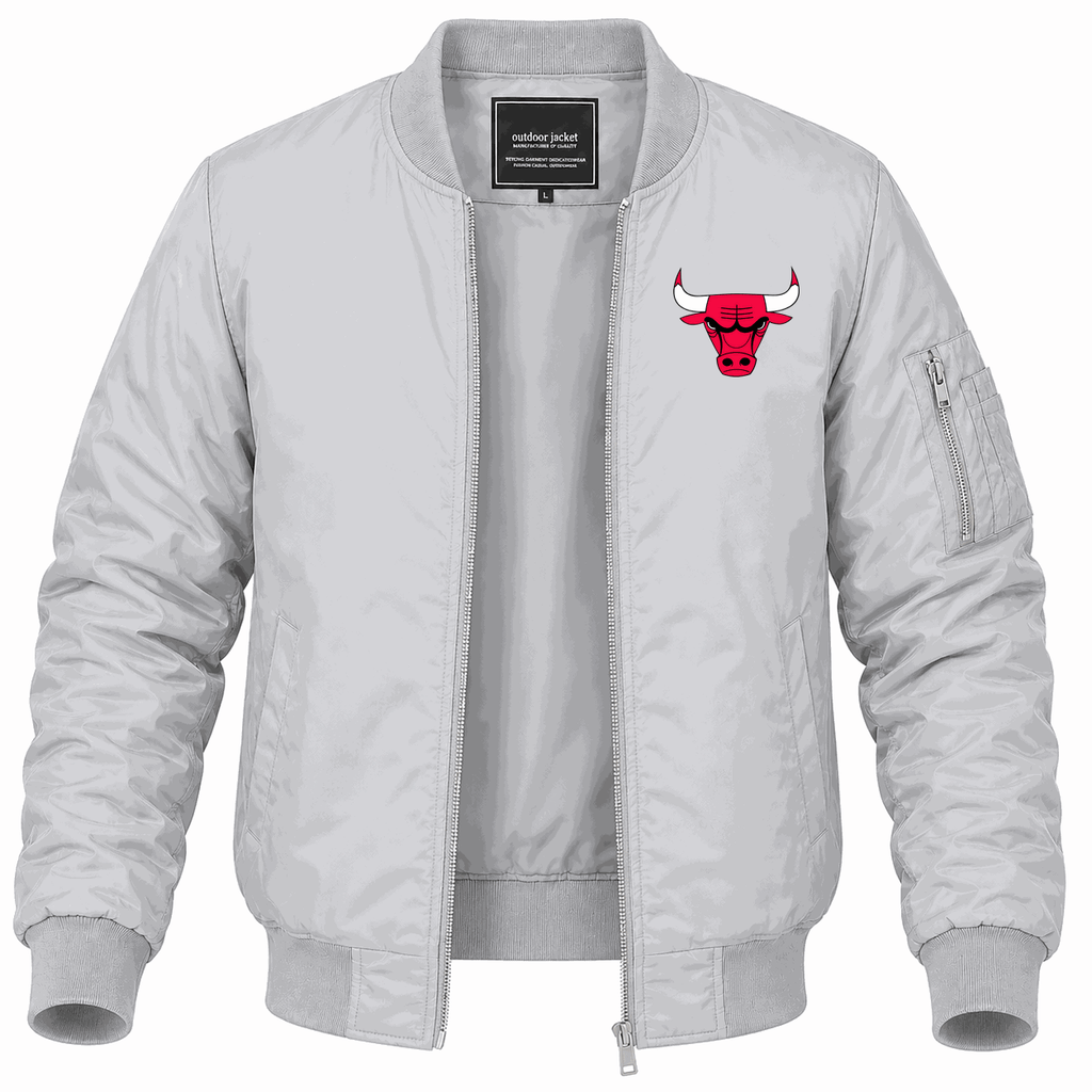 Men's Chicago Bulls Lightweight Bomber Jacket - Gray