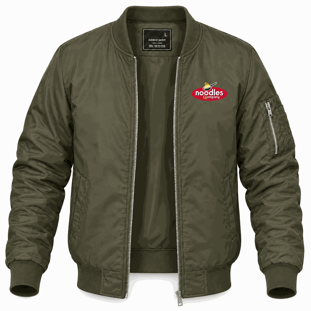Men's Noodles Company Lightweight Bomber Jacket - Army Green