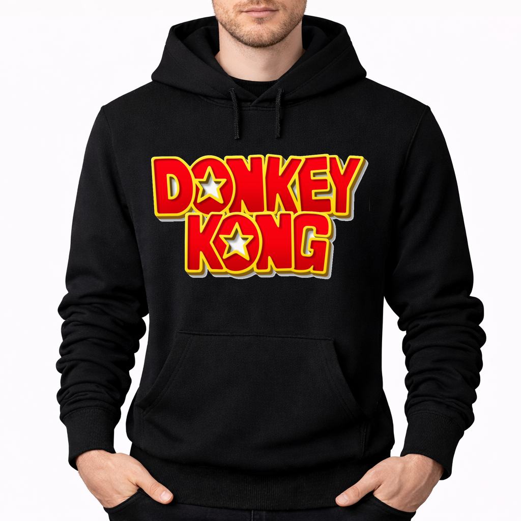 Men's Donkey Kong Pullover Hoodie - Black