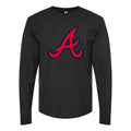 Men's Atlanta Braves Long sleeves Cotton Blend T-Shirt - Black
