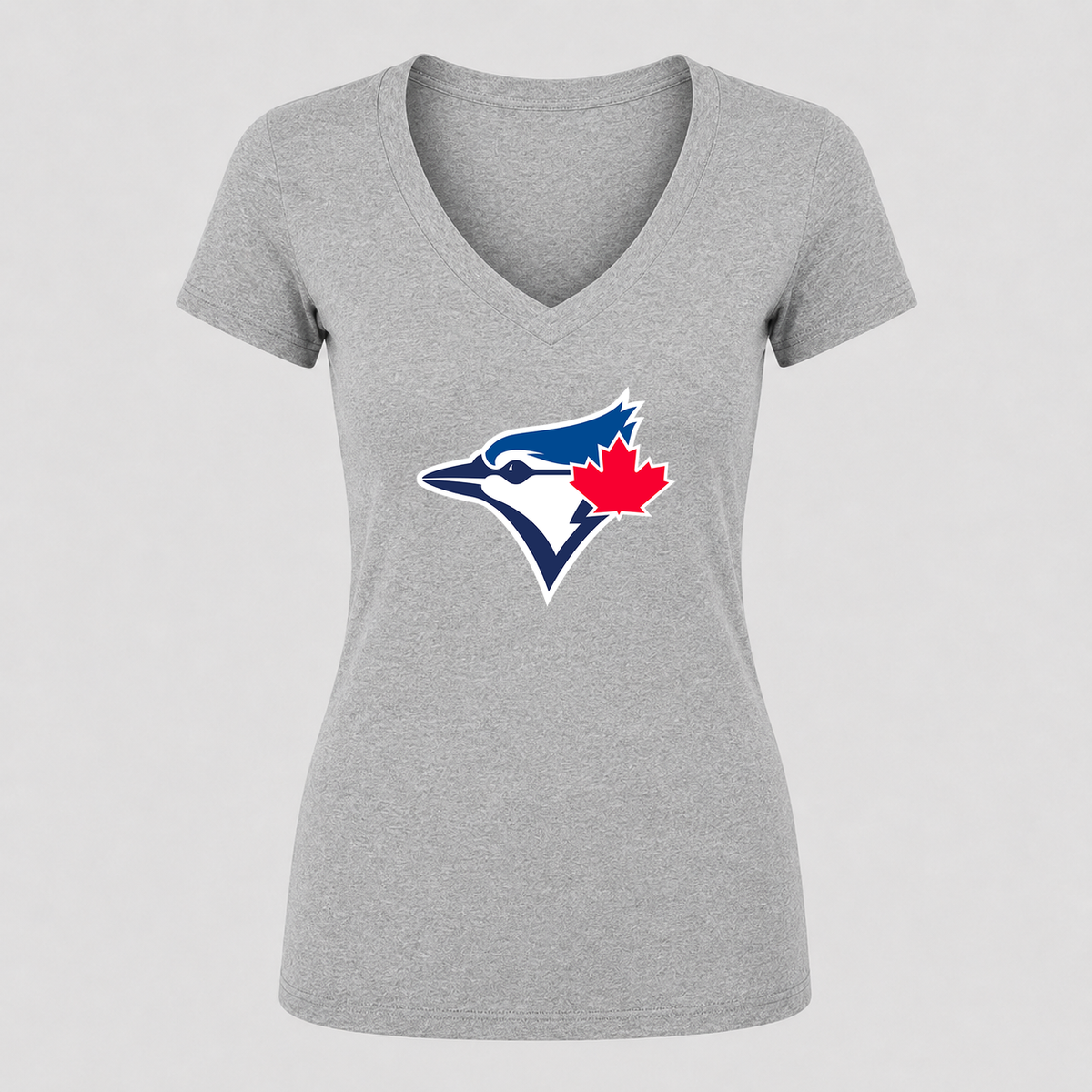 Women's Toronto Blue Jays V Neck T-Shirt in gray