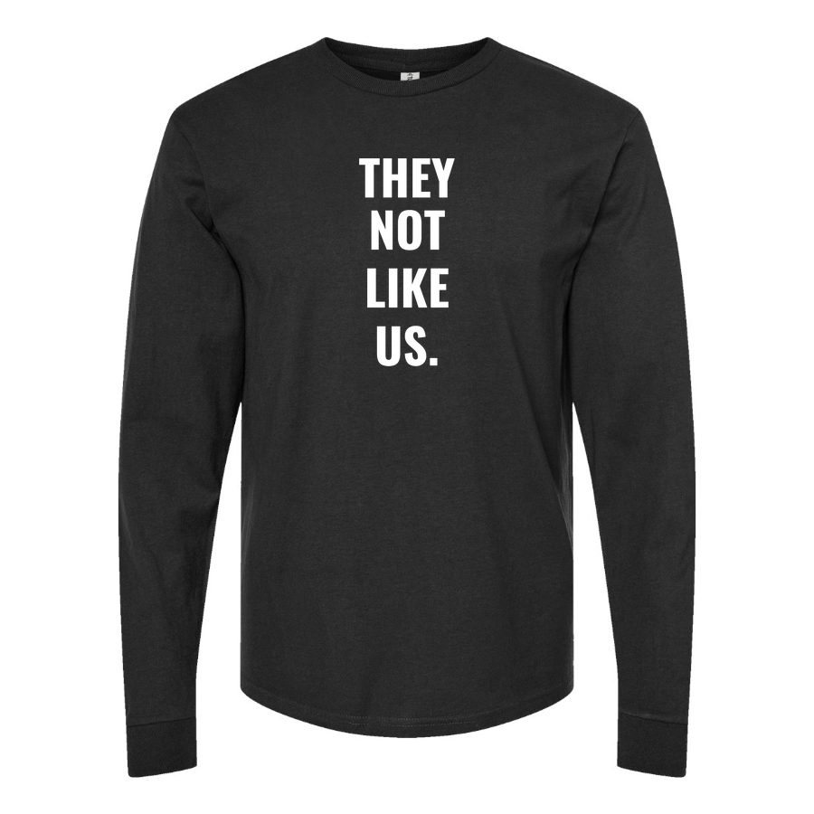 Men's They not like us Long sleeves Cotton Blend T-Shirt - Black