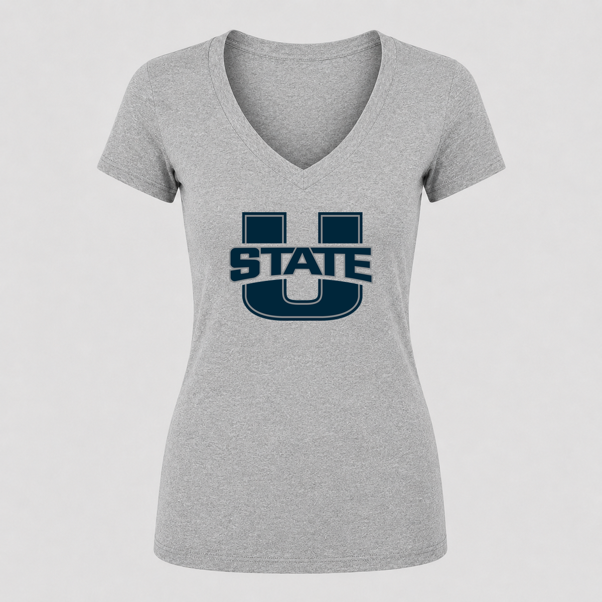 Women's Utah State Aggies V Neck T-Shirt in gray