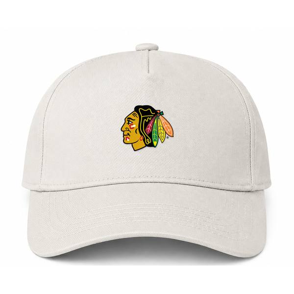 Chicago Blackhawks NHL Logo Beige Dad Baseball Cap Hat