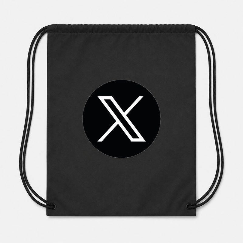 Twitter X Drawstring Bag - Black