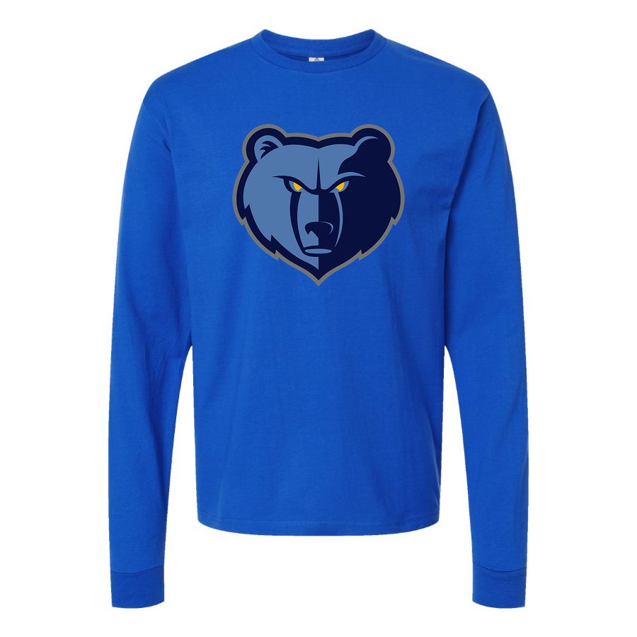Men's Memphis Grizzlies Long sleeves Cotton Blend T-Shirt - Blue
