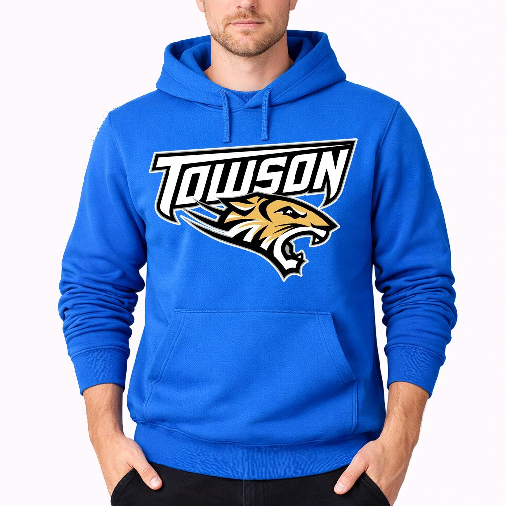 Men's Towson Tigers Pullover Hoodie - Azure