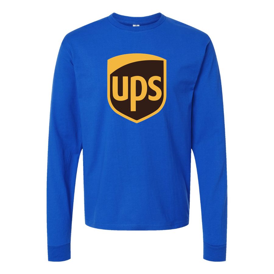 Men's UPS-removebg-preview Long sleeves Cotton Blend T-Shirt - Blue