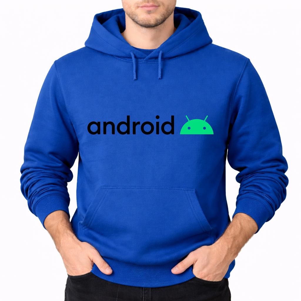 Men's Android Pullover Hoodie - Blue
