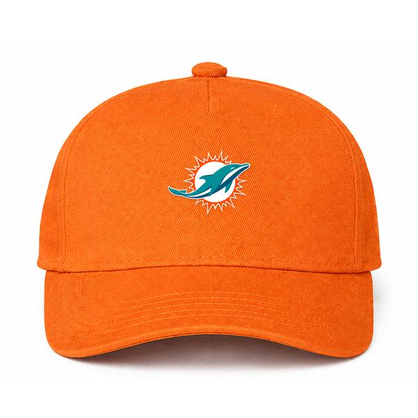 Miami Dolphins NFL Logo Orange Dad Baseball Cap Hat