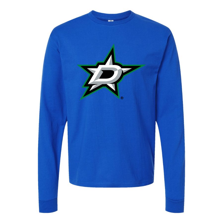 Men's Dallas Stars Long sleeves Cotton Blend T-Shirt - Blue