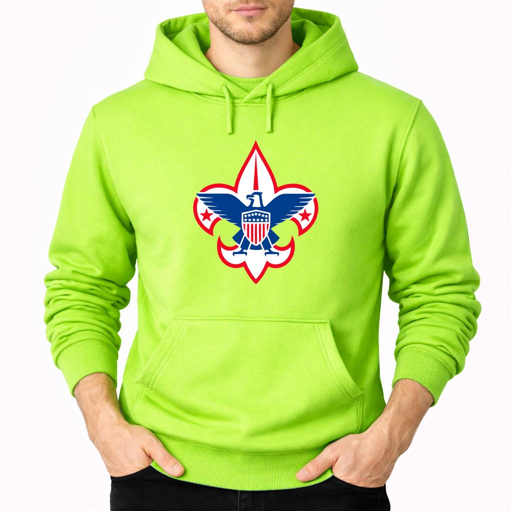 Men's Boy Scouts Pullover Hoodie - Lime green
