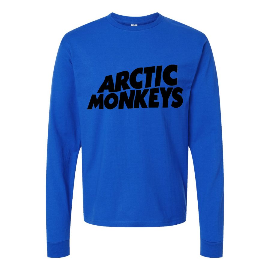 Men's Arctic-Monkeys-Logo Long sleeves Cotton Blend T-Shirt - Blue