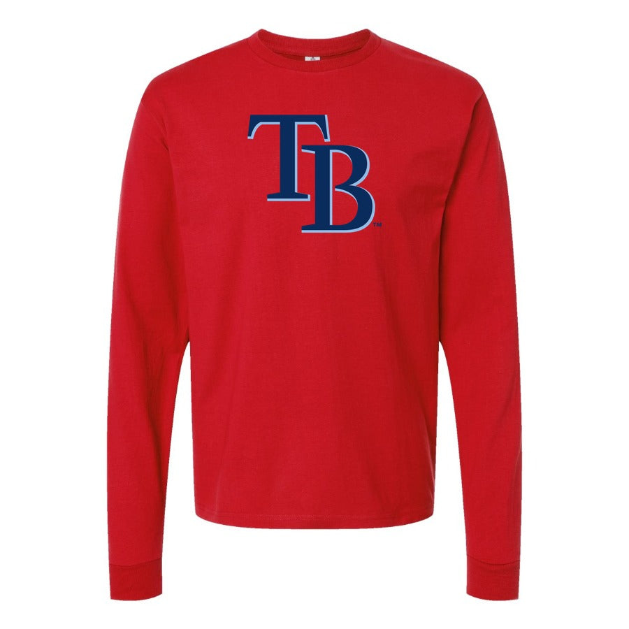 Men's Tampa Bay Rays Long sleeves Cotton Blend T-Shirt - Red