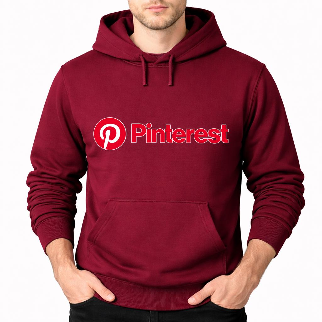 Men's Pinterest Pullover Hoodie - Burgundy