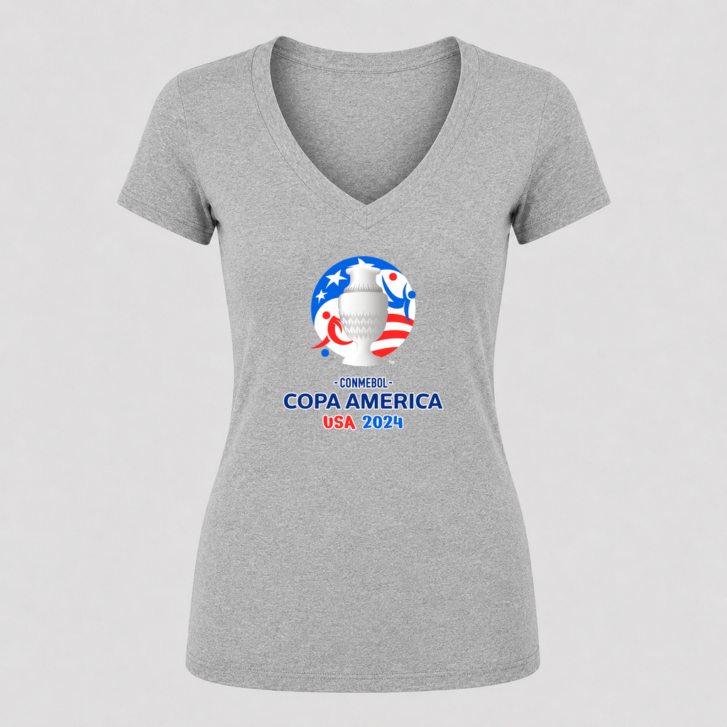 Women's Copa América 2024 V Neck T-Shirt in gray