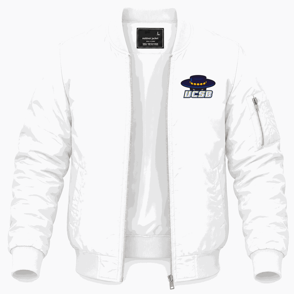 Men's UCSB Gauchos Logo Lightweight Bomber Jacket - White
