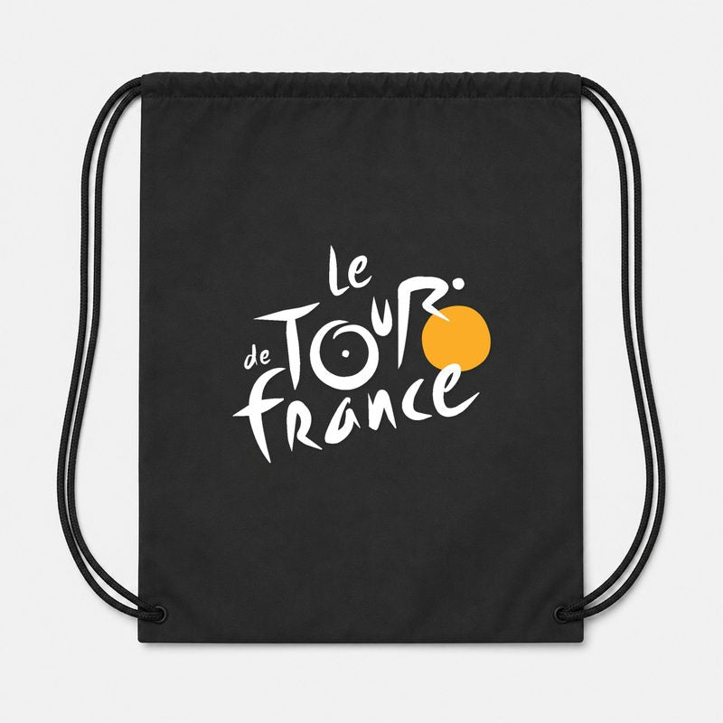 Tour De France White Drawstring Bag - Black