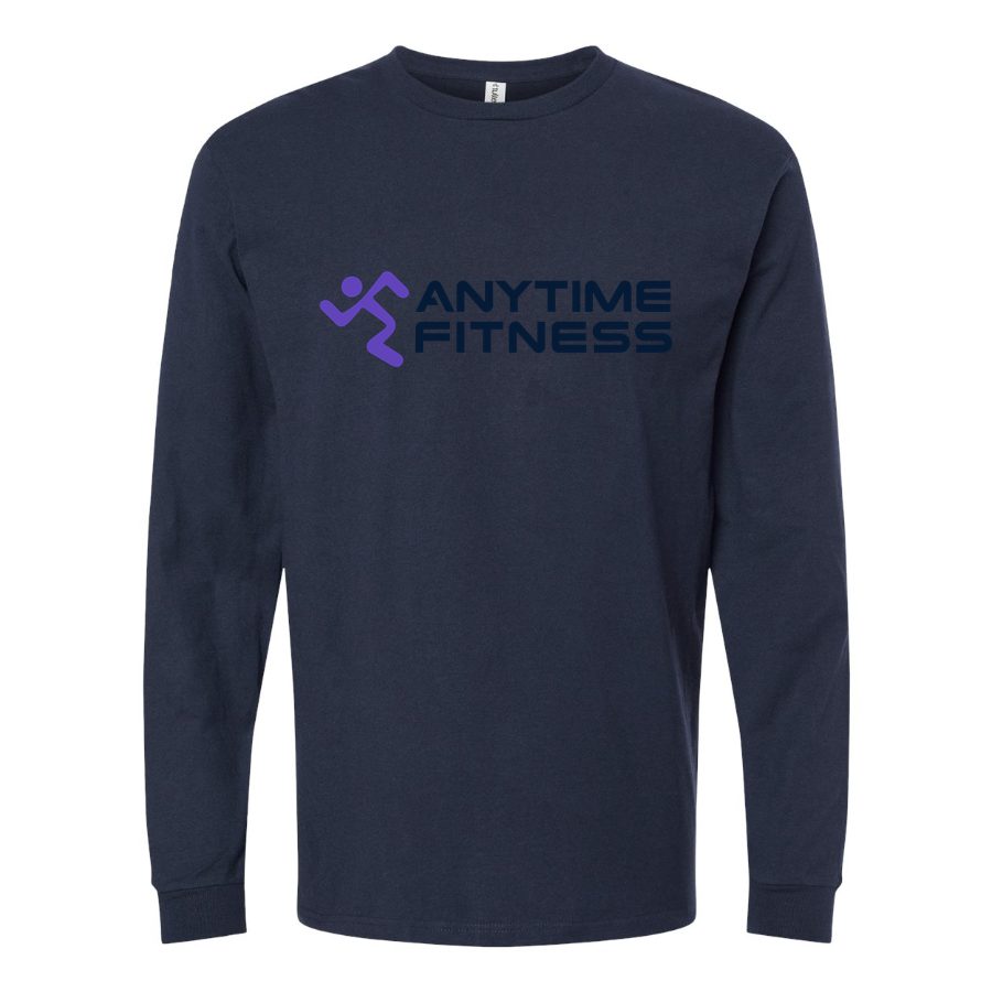 Men's Anytime-Fitness-logo-1536x864 Long sleeves Cotton Blend T-Shirt - Navy